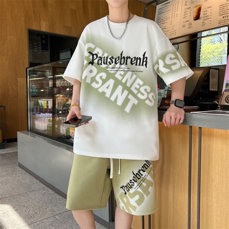 夏季短袖短裤运动套装青少年两件套6160特P40,男装牛仔裤,电商A309