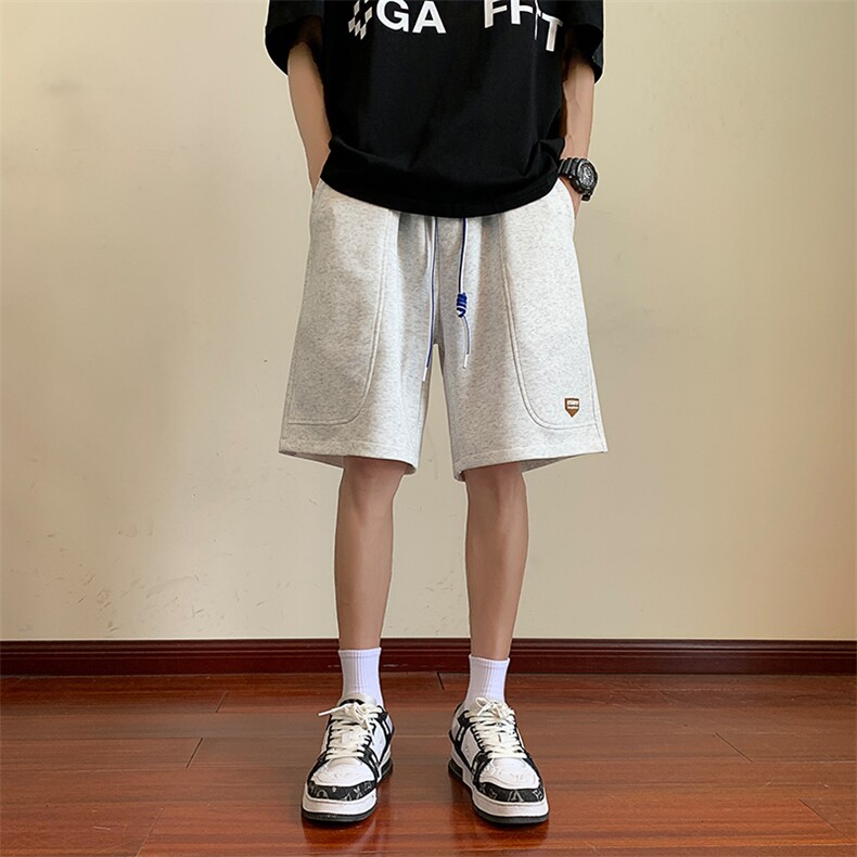 夏款五分裤华棉复合撞色男女宽松短裤 227-2*D18*P45控68图片