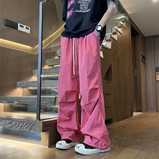 新款宽松休闲裤男韩版潮流坠感阔腿拖地长裤K0614-P45，男装休闲裤，星座308B-2
