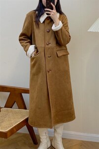 独屿 麂皮复合颗粒外套 现货图片