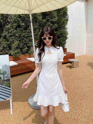 司藤旗袍式连衣裙，女装婚纱/旗袍/礼服，雾灵水Lady-Lin