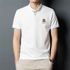 男士时尚短袖T恤薄翻领刺绣POLO衫上衣夏季中青年休闲百搭体恤衫图片