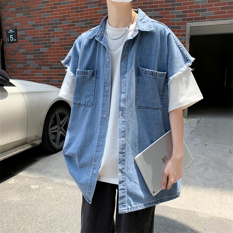 牛仔马甲男韩版潮流高街帅2023夏季新款ins宽松百搭外套W2833-P42,男装背心/马甲,星座412-2