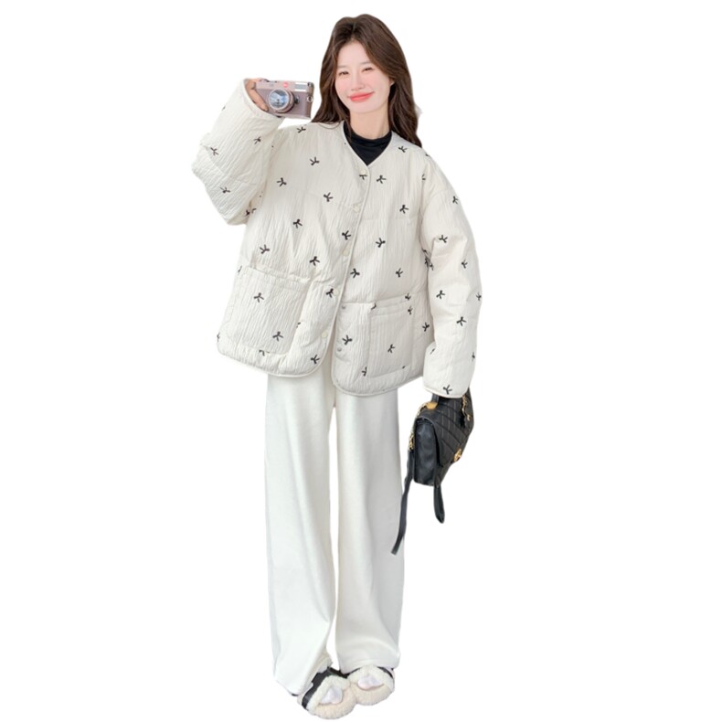 新款出货中刺绣羽绒外套90白鸭绒2C272-Y26-P310K458,女装羽绒服,2C272