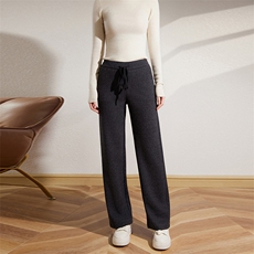 软毛呢加厚休闲直筒羊毛裤2024年秋冬新款，女装休闲裤，佰旭羊绒