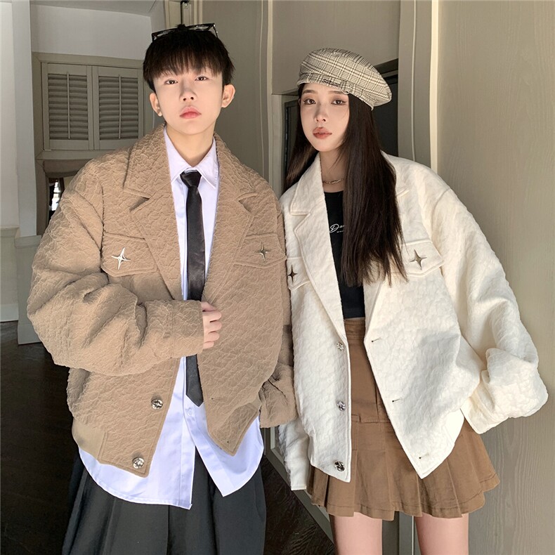 1港风美式潮牌宽松情侣女大码M-5XL休闲夹克外套男JK8748P95控128图片