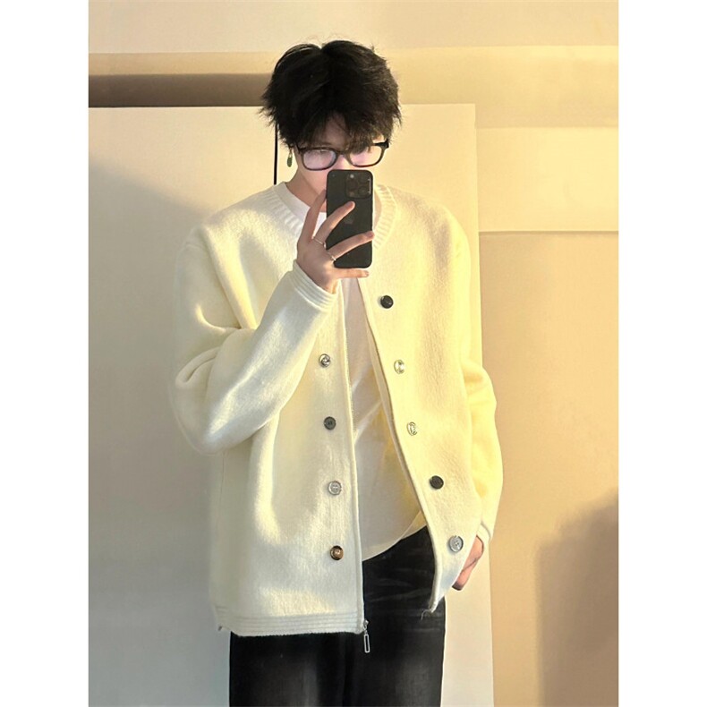 【有货】cleanfit白色毛衣男秋美式复古开衫针织衫MY282LL-特P55,男装针织衫/毛衣,星座1007（原301D）