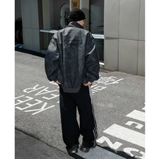 2026港风扎染面料字母刺绣男金属装饰大码M-5XL夹克男JK77861P85，男装夹克，星座227-7