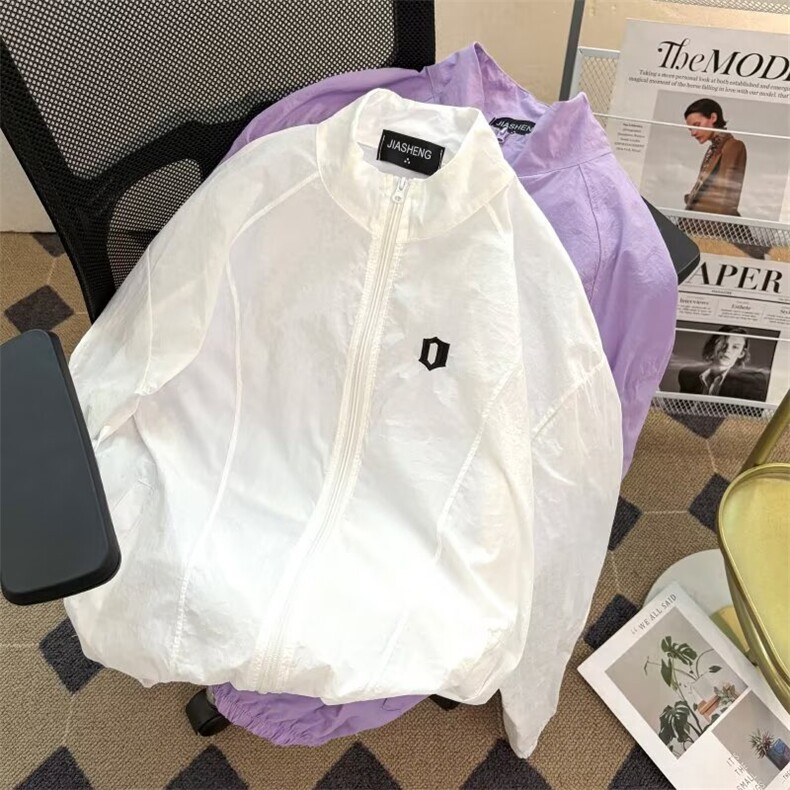 夏薄款立领防晒衣夹克男日系复古宽松休闲百搭情侣外套FS112 P45图片