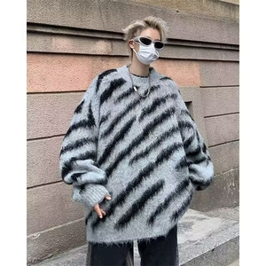 美式圆领毛衣男慵懒风休闲针织衫 M5646 P50图片