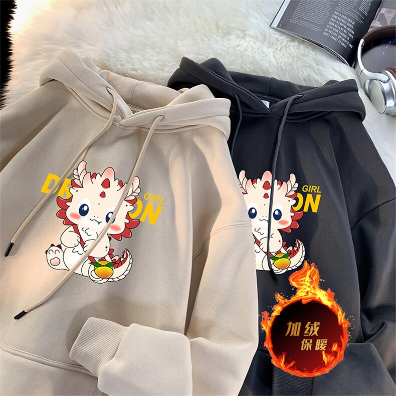 龙年卫衣冬季美式加绒加厚卫衣外套DL1725常规特P35加绒特40,男装卫衣,电商A486