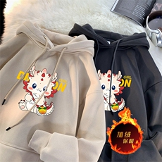 龙年卫衣冬季美式加绒加厚卫衣外套DL1725常规特P35加绒特40，男装卫衣，电商A486