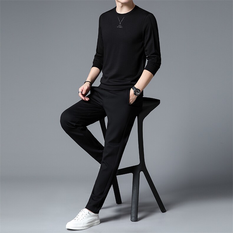 S3087-2钱塘2020-2中青年男士春秋新款时尚休闲简约卫衣套装P127,男装休闲套装,钱塘207-2
