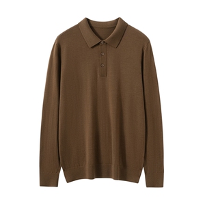2025年秋季POLO领长袖时尚百搭通勤休闲,男装羊毛衫,朝思纯山羊绒