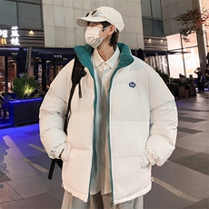 冬季加绒加厚立领服男潮牌ins宽松双面可穿休闲衣W2179-P75，男装棉衣，星座512-4