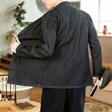 20秋冬大码汉服开衫道袍外套风日系和风男女情侣牛仔 F16/P75图片