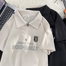 polo衫短袖t恤男夏季美式复古潮牌痞帅百搭重磅纯棉半袖体恤衣服，男装T恤，星座1013