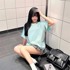 抖音得物品质二开240克宽松纯棉美式潮牌印花三条杠中性风短袖T恤，男装T恤，电商A486
