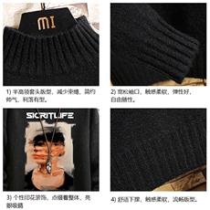 M18213-P45加绒款-P65半高领毛衣男士大码针织衫男毛线衣男砖墙，男装针织衫/毛衣，电商A040A
