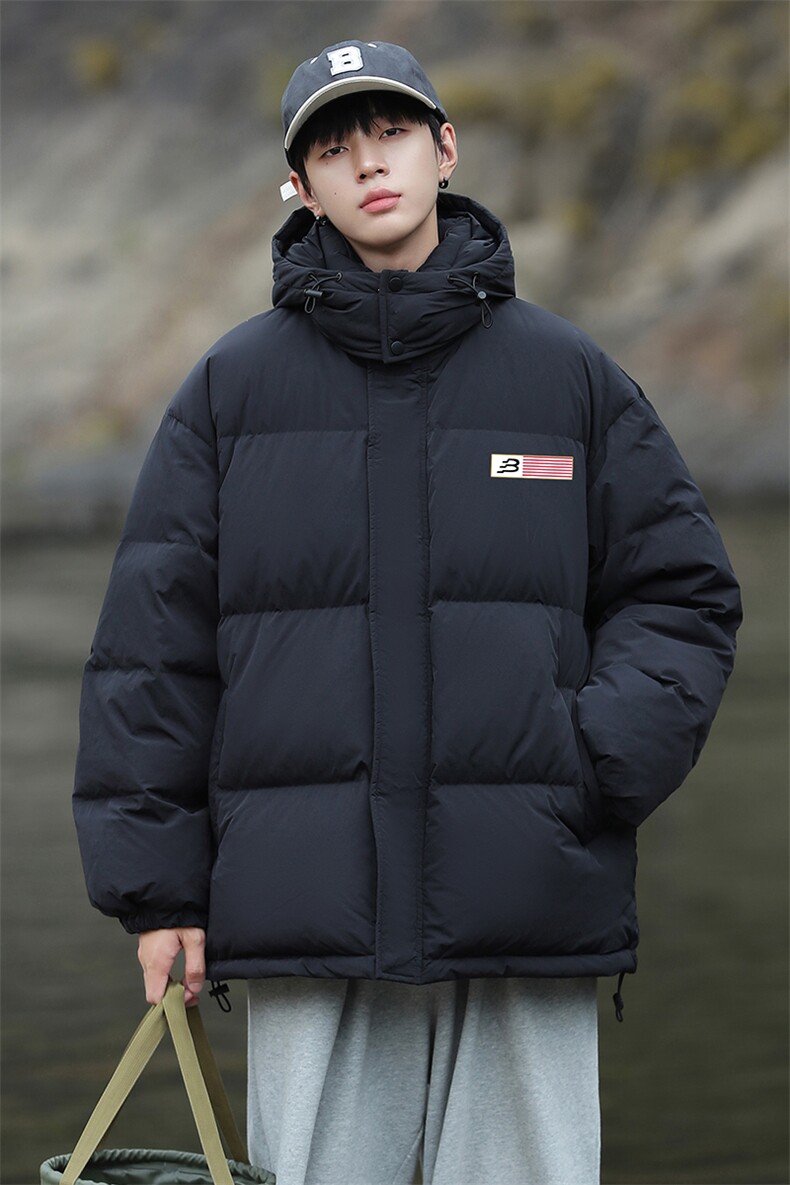 港风23新款冬季时尚百搭连帽加厚羽绒服外套YR63603P225控298,男装羽绒服,电商A268A