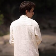 新中式男装风衬衫男长袖唐装汉服外套刺绣衬衣春秋CSA313-P48，男装衬衫，星座208-5