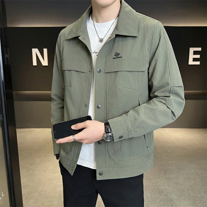 春季新款男式翻领夹克外套型男休闲百搭青年外套男S8616-P90图片