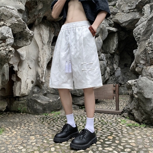 夏季新中式冰丝短裤男设计感宽松运动休闲五分裤现货 K7917-P38图片