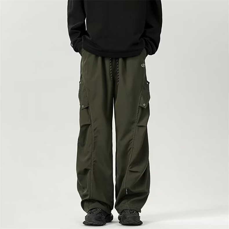 美式高街工装伞兵裤男夏季新款潮牌宽松复古直筒休闲裤子YK71/P38，男装休闲裤，星座506