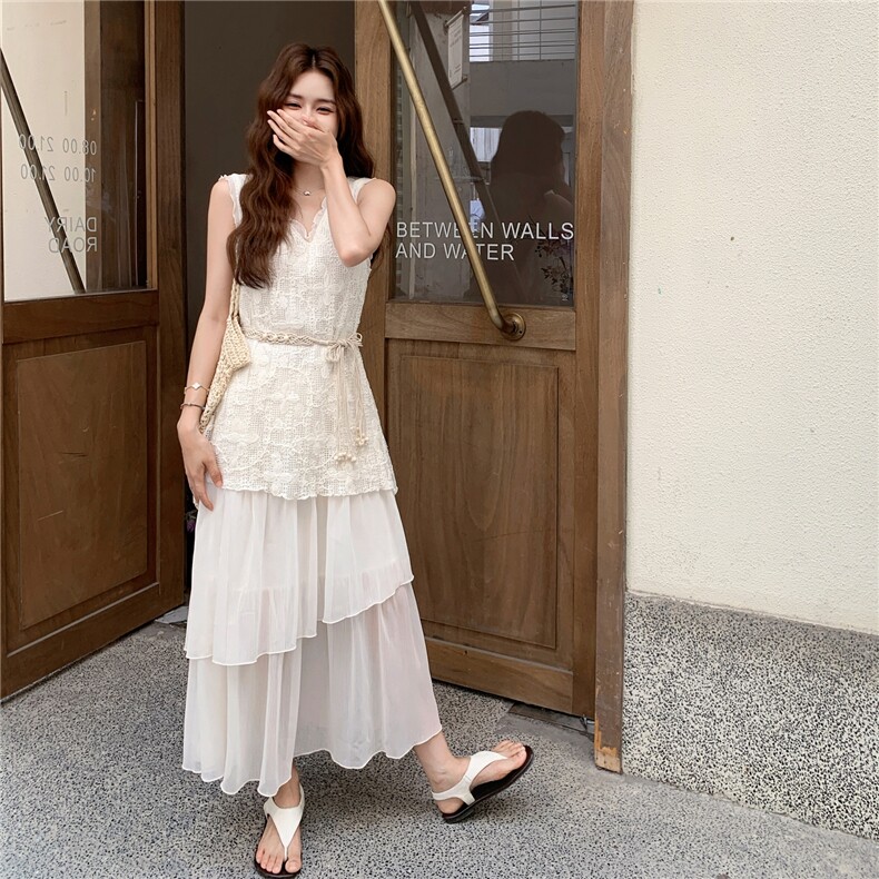 2025新款蕾丝连衣裙女仙女裙（配腰带）2C325-A8815P155K218,女装连衣裙,2C325