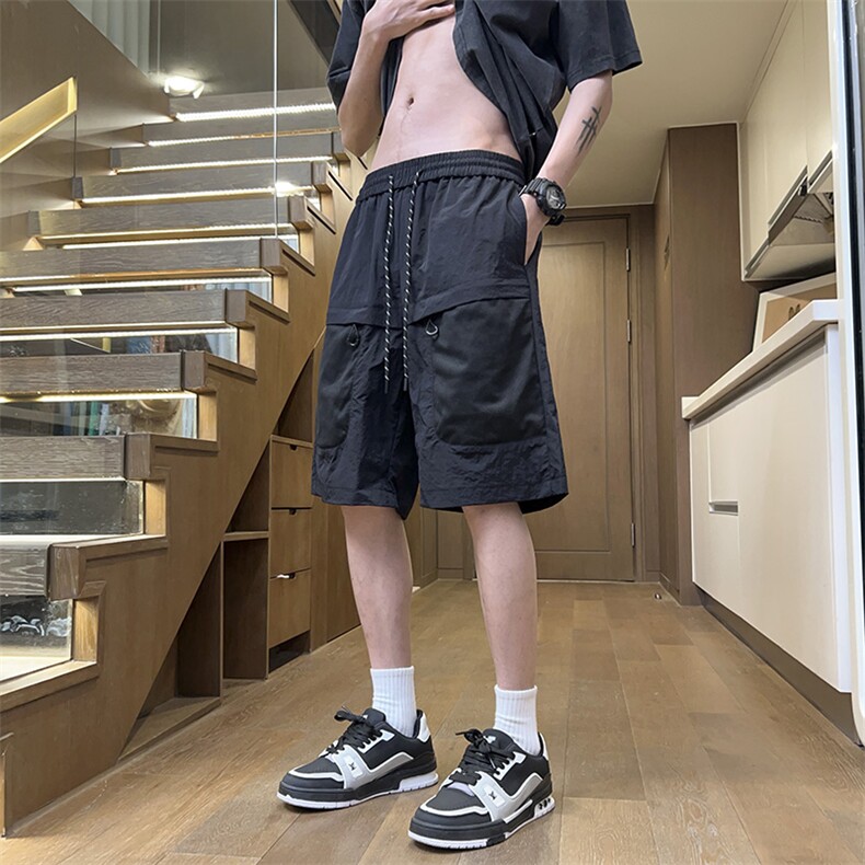 港风工装休闲裤高街五分裤宽松沙滩裤直通短裤DK209P32,男装牛仔裤,星座1204-3
