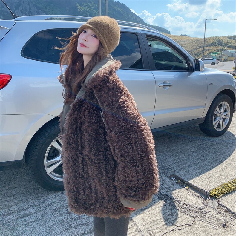 新款双面穿毛毛派克外套P245-K368,女装派克服,2C299