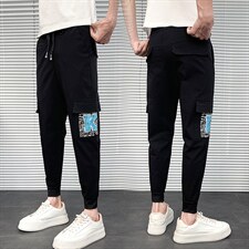 精神社会小伙裤子痞帅潮牌网红裤夏季束脚九分裤男士休闲1611B-1，男装休闲裤，星座712-1