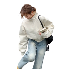 【新款！！】米白色休闲百搭棒球服韩版夹克2005款P135K208，女装短外套，2C316