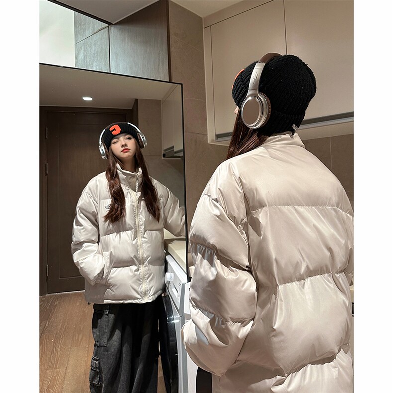 eq331亮面面包服冬季加厚保暖羽绒棉服外套男女情侣装2024新款,男装棉衣,电商C306-1