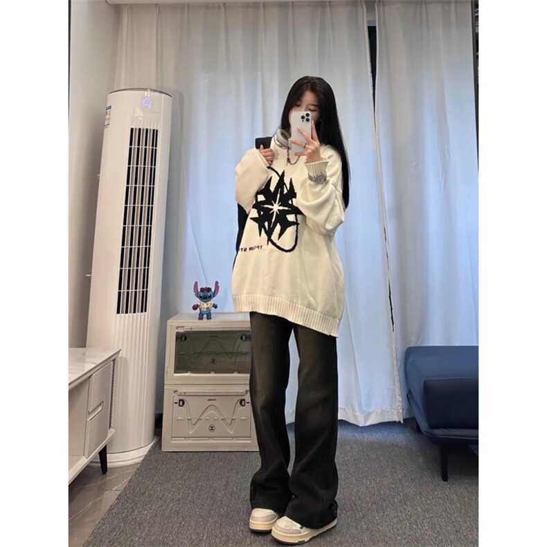 美式hiphop牛仔裤修身直筒微喇叭裤,男装牛仔裤,星座310A-4