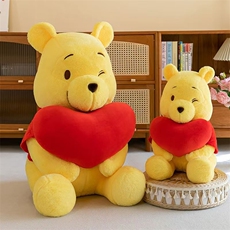 爱心维尼尼可爱毛绒玩具抱心小熊女生生日礼物玩偶