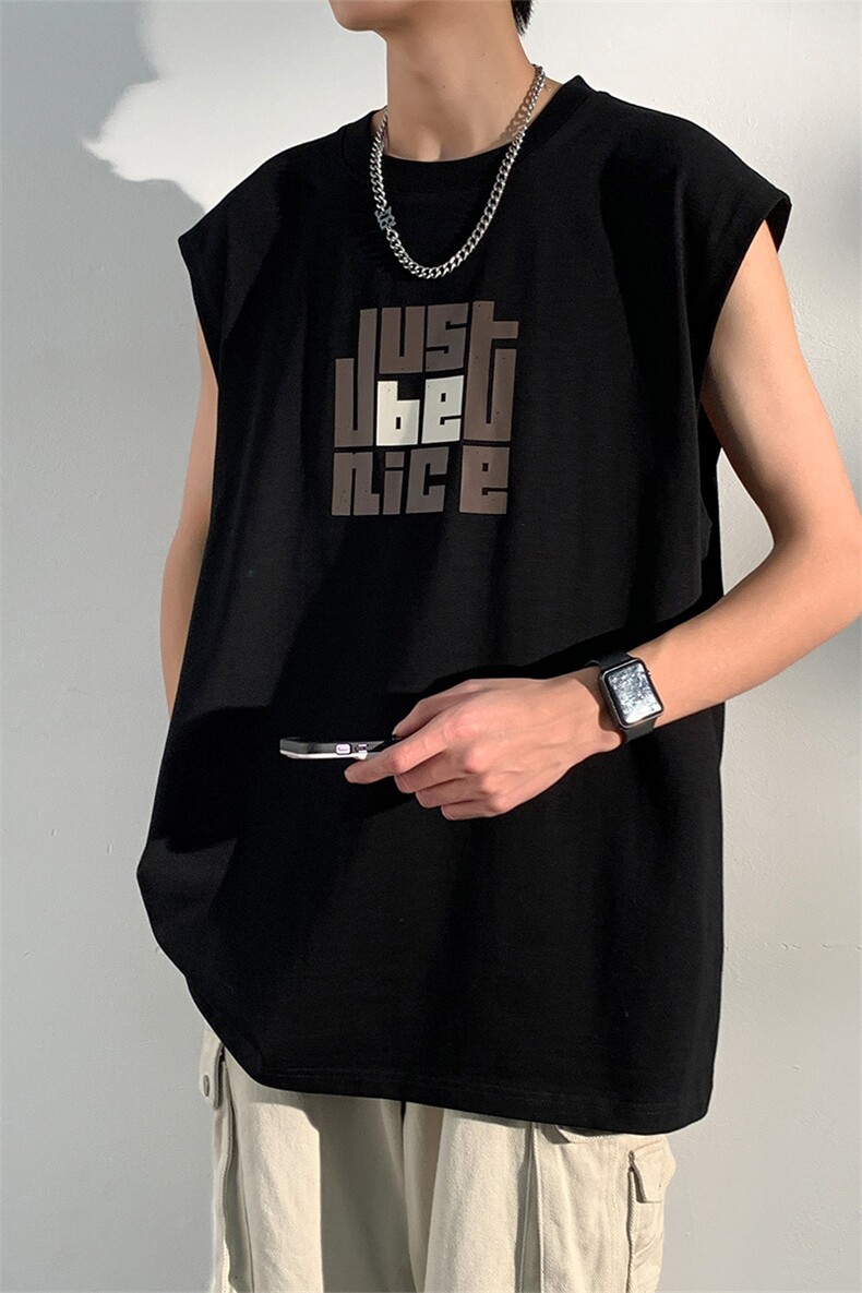 夏季港风t恤男宽松大码纯棉运动背心坎肩潮牌无袖BX010P25,男装背心/马甲,星座1204-3