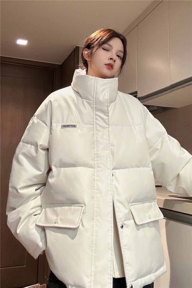 中性冬季宽松美式高街PU皮棉衣假两件加厚外套XZ811A-MF120-P135,男装棉衣,星座811A