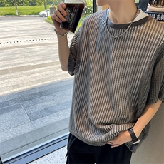 夏季男士t恤港风潮牌个性简约中性风镂空短袖，男装T恤，星座716-2