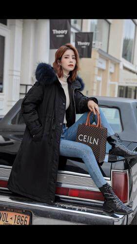 2021冬季新款，韩版派克时尚修身显瘦加厚长款羽绒棉，女装，婉伦