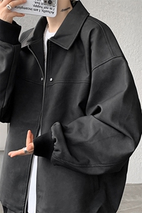 8XL-M脏脏痞帅皮衣外套男秋冬加厚PU皮夹克宽松大码皮袄JK006P95图片