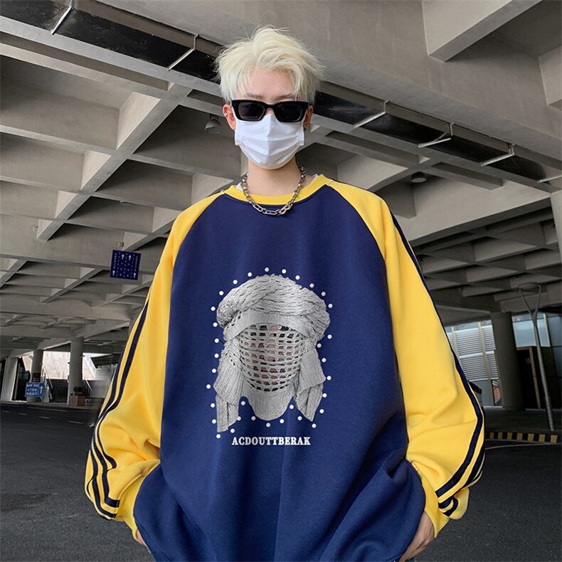 抖音得物供货 提供视频 秋冬重磅美式宽松织带圆领卫衣0731图片