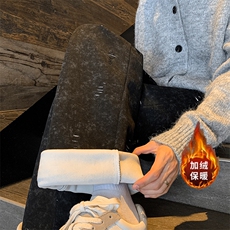 秋冬加绒加厚水洗破洞运动卫裤A579-1特P55常规款A579P48，男装休闲裤，电商A309