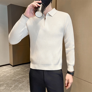 店主风小伙男士秋冬半拉链翻领纯色毛衣打底衫301A-1/M85/P58图片