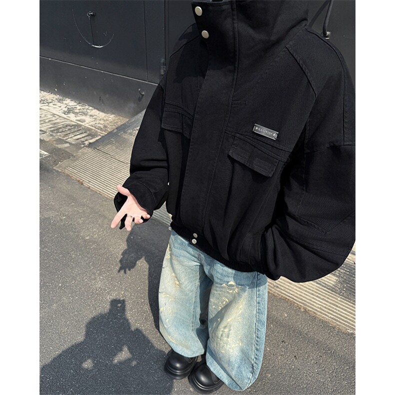 DP0119-P88复古水洗做旧工装哈灵顿美式夹克男女秋季新款短款外套,男装夹克,电商C233