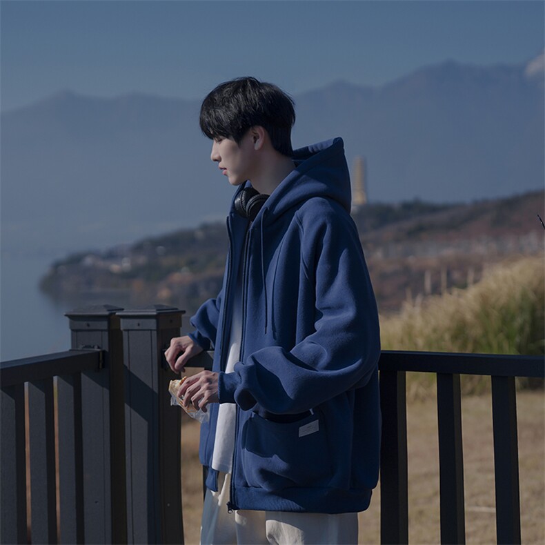 2026新款开衫文艺连帽简约流行B225-A6401-P95-X118,男装卫衣,电商B225