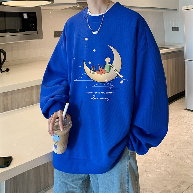 5XL华夫格卫衣男大码胖子圆领长袖t恤HW76416-P30,男装T恤,电商A040