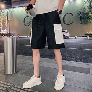 黑色 2023夏装精神小伙五分裤男青年潮款休闲短裤DK2312-P58,控89图片