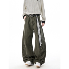 XT091秋冬高品300g平纹面料褶位背面拼接弯刀休闲裤(P58X98)4，男装休闲裤，电商C315