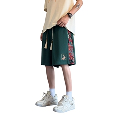 短裤男夏季美式复古拼接五分裤潮牌宽松大码XZ102B-1DK2410P30，男装牛仔裤，星座102B-1